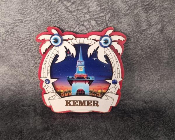 Magnet Kule Saat Martı Nazar Göz Palmiye Deniz Balık Bayrak Buzdolabı Süsü Ahşap Magnet Mıknatıslı Hediyelik Eşya - Image 1