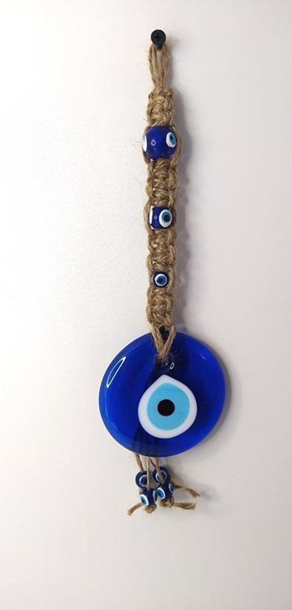 Cam Nazar Kötü Göz Kovucu Hand Made Ağaç Duvar Dekorasyonu Hasır Nazarlık Duvar Ağaç Ev Süsü - Image 1