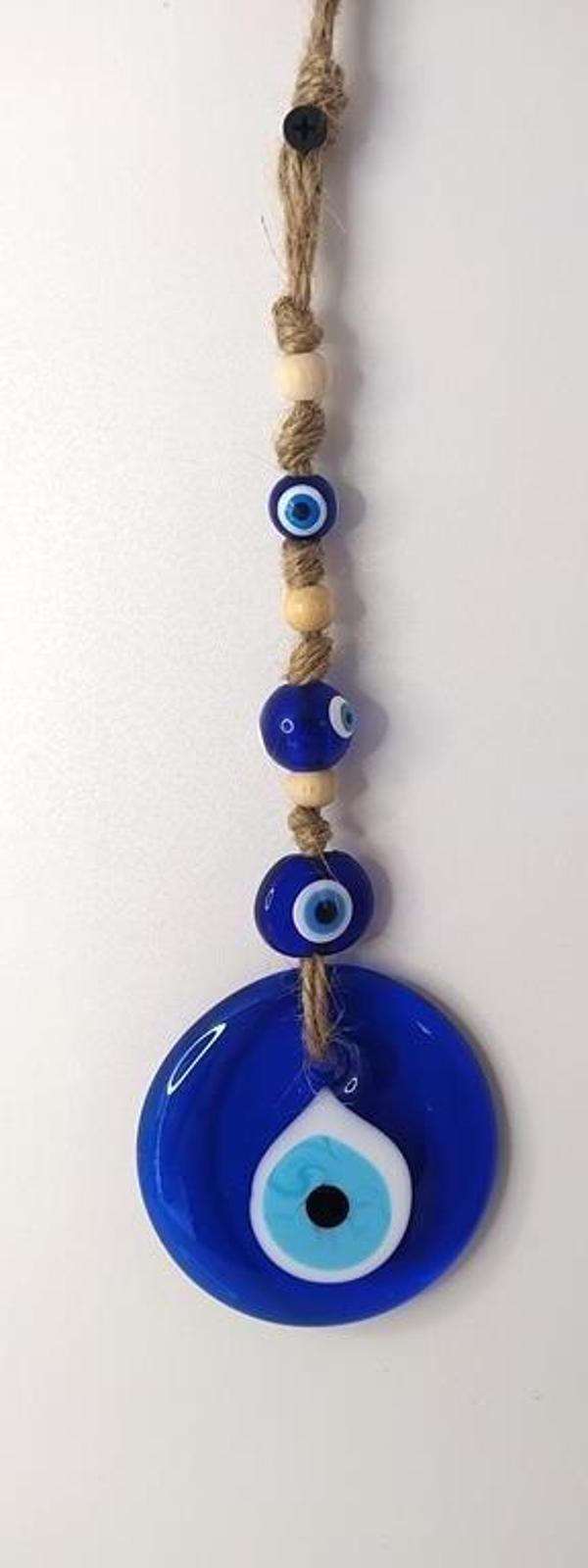 Cam Nazar Kötü Göz Kovucu Hand Made Ağaç Duvar Dekorasyonu Hasır Nazarlık Duvar Ağaç Ev Süsü - Image 1