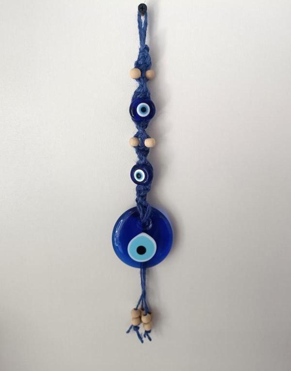 Cam Nazar Kötü Göz Kovucu Hand Made Ağaç Duvar Dekorasyonu Hasır Nazarlık Duvar Ağaç Ev Süsü - Image 1