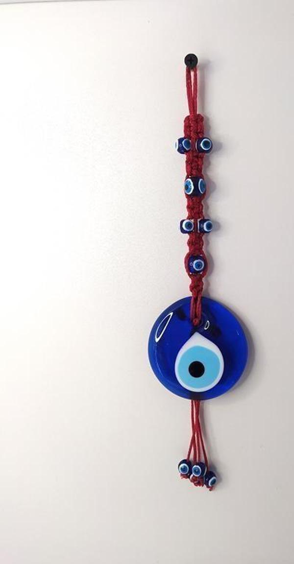 Cam Nazar Kötü Göz Kovucu Hand Made Ağaç Duvar Dekorasyonu Makrome Nazarlık Duvar Ağaç Ev Süsü - Image 1