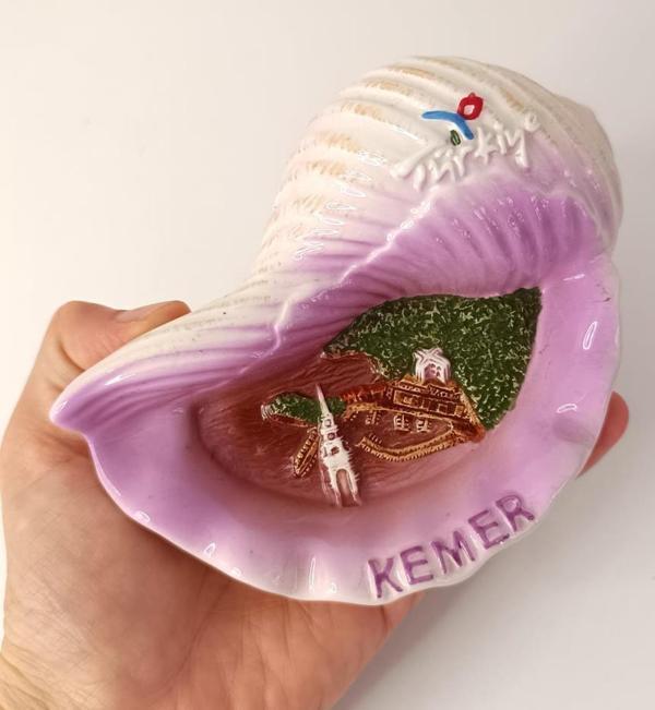 Küllük Kül Tablası Seramik İstiridye Deniz Kabuğu Türkiye Kemer Yazılı  - Image 1