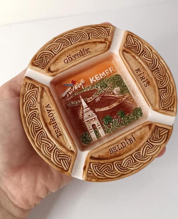 Küllük Kül Tablası Seramik Kemer Temalı Türkiye Kemer Yazılı  Ev Ofis  - Image 1