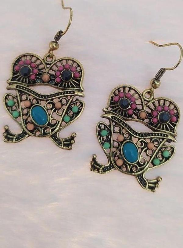 Hdmarketim Vintage Hürrem Sultan Otantik Sallantılı Kurbaga Küpe - Image 1