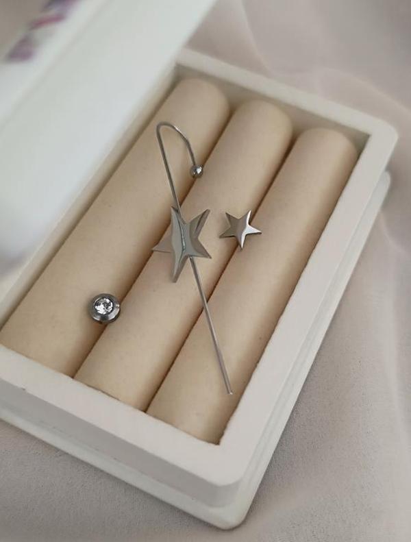 Kıkırdak Küpe Set Kararmaz Çelik 316L Lüks Kadın Küpe 16990    - Image 1