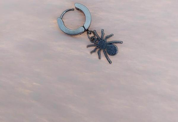 Çelik Klips Sallantılı Bayan Erkek Küpe Stainless steel kararmaz Örümcek Küpe - Image 1