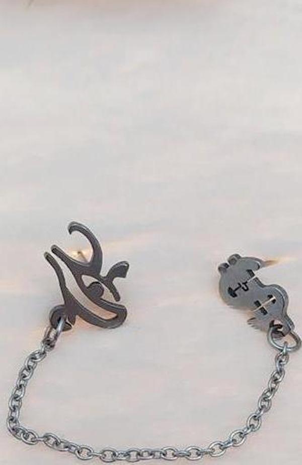 Çelik Klips Sallantılı Bayan Zincirli Küpe Stainless steel kararmaz  Küpe - Image 1