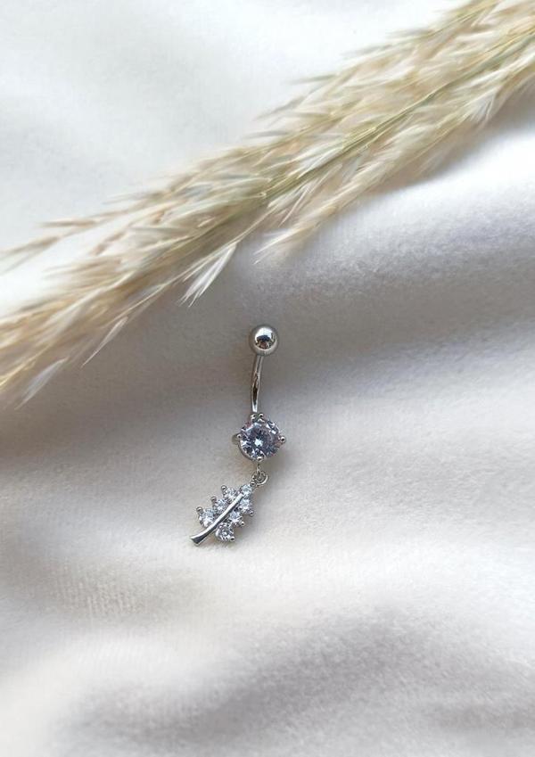 Göbek Piercing Medikal Çelik Vidalı Gri Kadın İthal 316 L Paslanmaz 15836 - Image 1