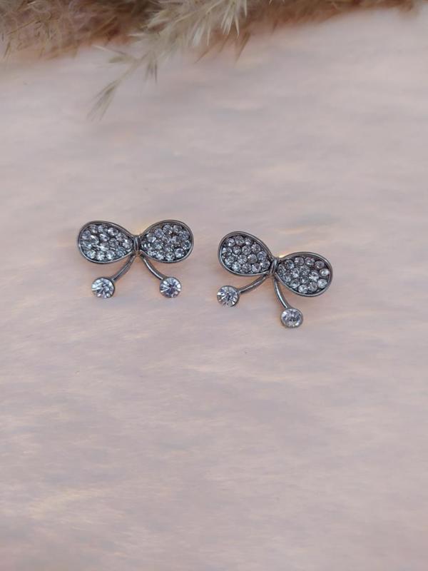 Hdmarketim Kelebek Swarovski Taşlı İncili Doğa Temalı Küpe - Image 1