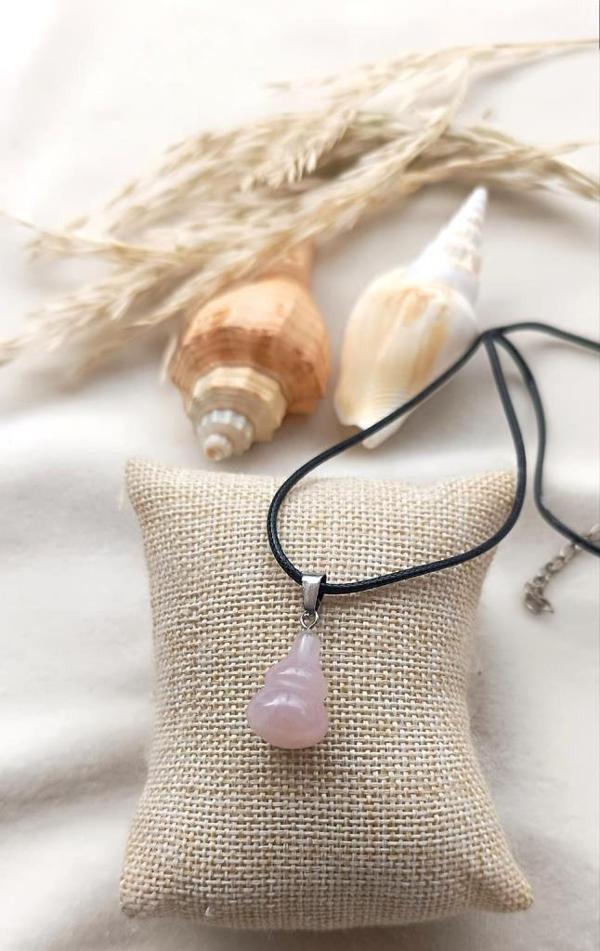 Kolye Gerdanlık Çakra Yoga Reiki Doğal Pembe Kuvars Taş Kadın  - Image 1