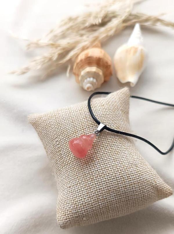 Kolye Gerdanlık Çakra Yoga Reiki Doğal Pembe Kuvars Taşı Kadın  - Image 1
