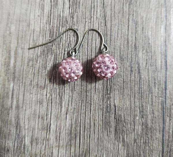 Hdmarketim Şambala Model Swarovski Taşlı Pembe Sallantılı Küpe - Image 1