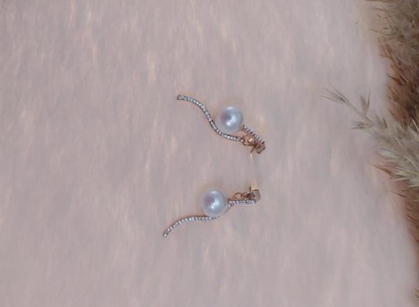 Hdmarketim Swarovski Taşlı İncili Doğa Temalı Küpe - Image 1