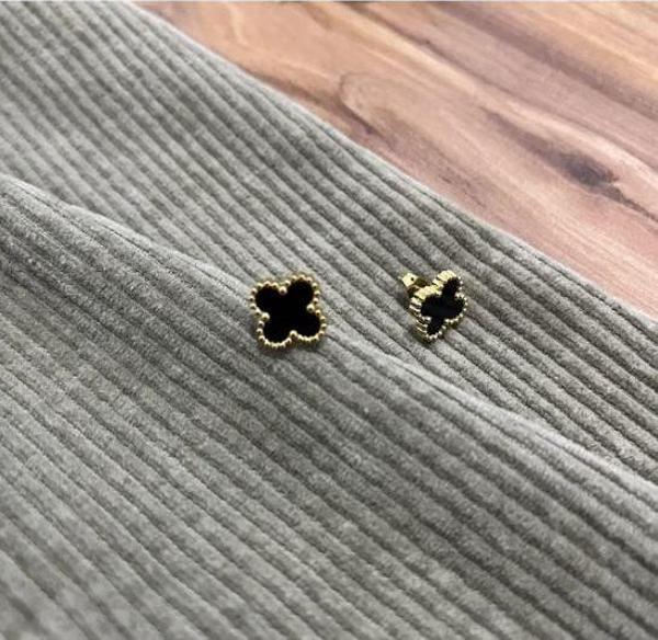 Yonca küpe Çelik 2024 yeni yüksek kalite 316 L takı Dört Yapraklı 0.8 Mm Yonca Klasik Logo lüks kadin parti takı - Image 1