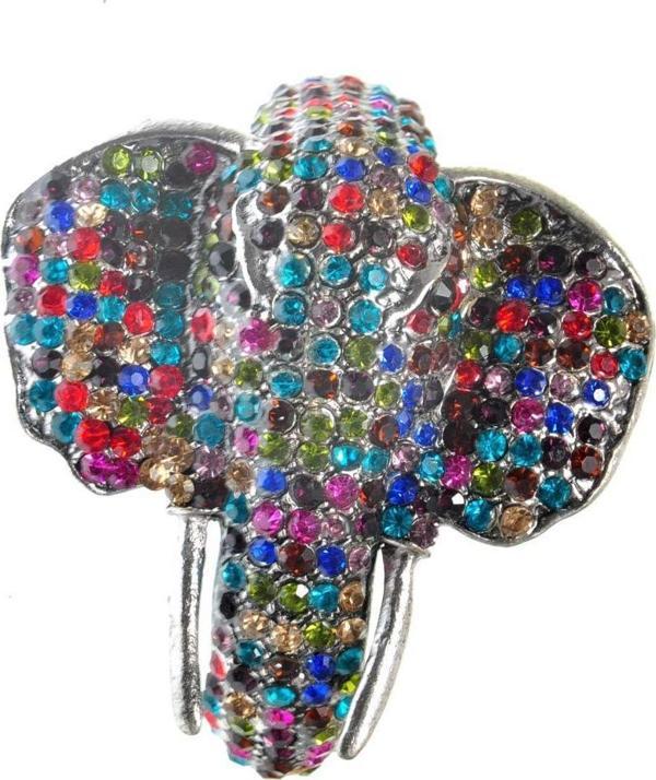 Hdmarketim Otantik Swarovski Taşlı Fil Kelepçe Metal Bileklik 5516 - Image 1