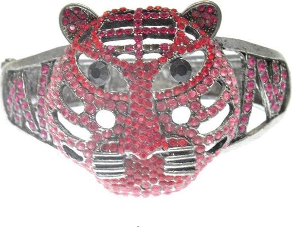 Hdmarketim Otantik Swarovski Taşlı Kaplan Kelepçe Metal Bileklik 5520 - Image 1