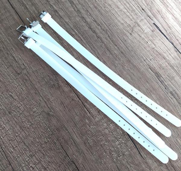 Bileklik 5 li Silikon Beyaz 08 mm Ayarlanabilir Charm Takılabilen Bileklik  - Image 1