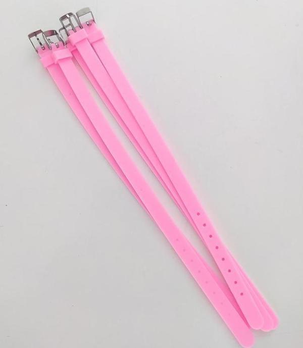 Bileklik 5 li Silikon Pembe 08 mm Ayarlanabilir Charm Takılabilen Bileklik - Image 1