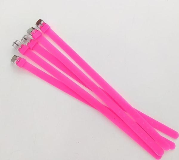 Bileklik 5 li Silikon Pembe 08 mm Ayarlanabilir Charm Takılabilen Bileklik - Image 1
