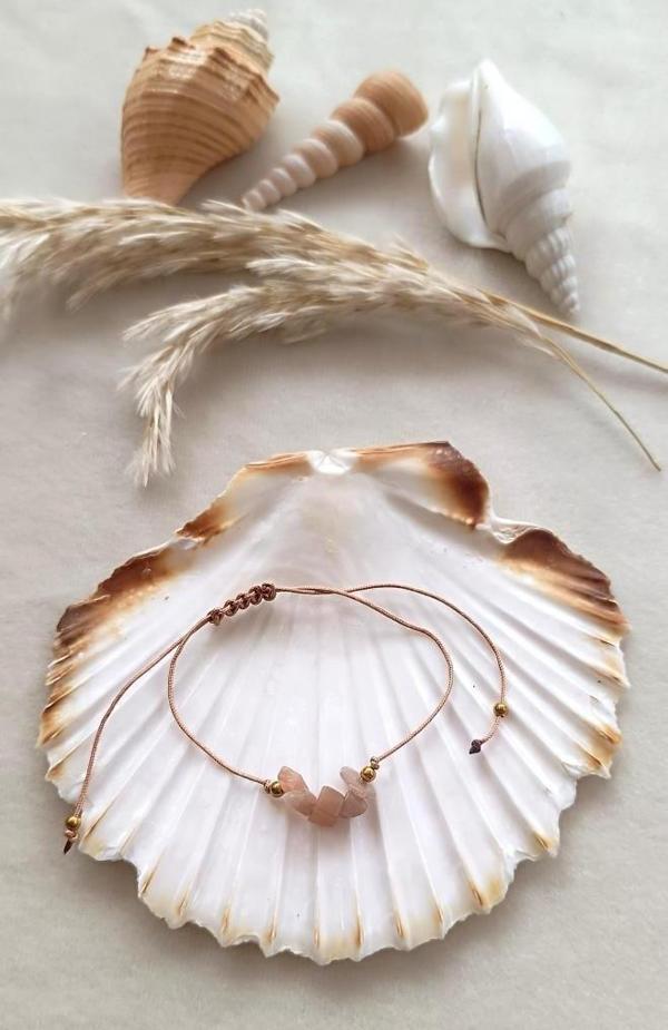 Bileklik Doğal Taş Bileklik Güneş Taşı Ayarlanabilir Kadın Kız Bileklik Çakra  - Image 1