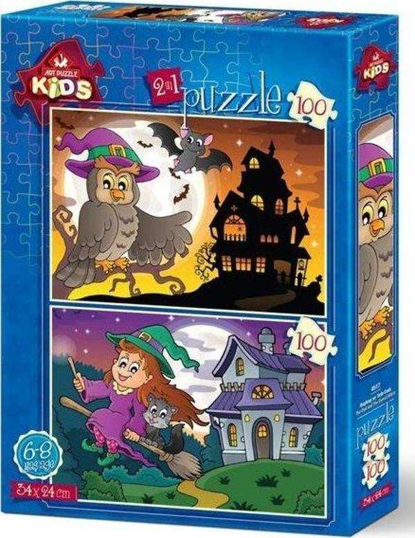 Art Kids 4517 Baykuş ve Tatlı Cadı 24x34 cm 100 Parça İkili Puzzle - Image 1