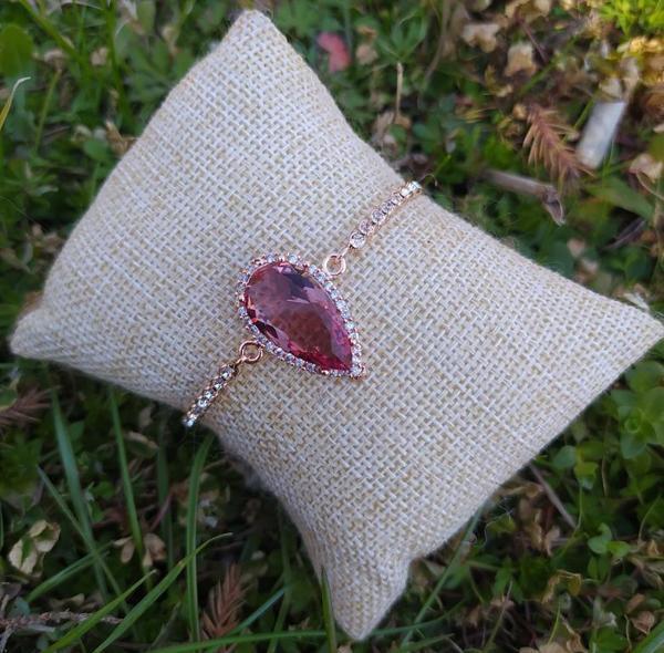 Bileklik Rose Gold Sultanit Zultanit Renk Değiştiren Taş Bukalemun Zirkon Ayarlanabilir Asansörlü Bileklik 14051 - Image 1
