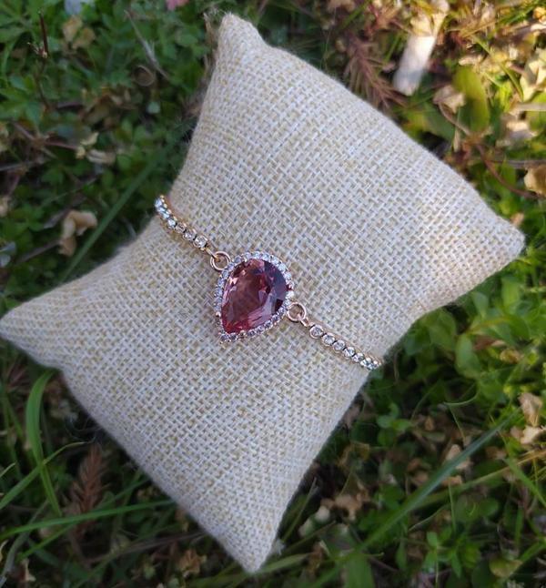 Bileklik Rose Gold Sultanit Zultanit Renk Değiştiren Taş Bukalemun Zirkon Ayarlanabilir Asansörlü Bileklik 14057 - Image 1