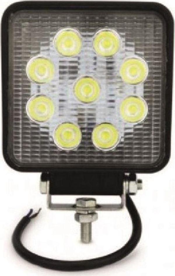 Carub Çalışma Lambası Kare 9 Led 27w Metal 12v 110v - Image 1