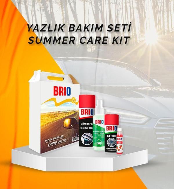 Brio Yazlık Bakım Seti Silikon Sprey + Sprey Koku + Klima Tazeleme Spreyi + Cam Temizleme Sabunu - Image 1