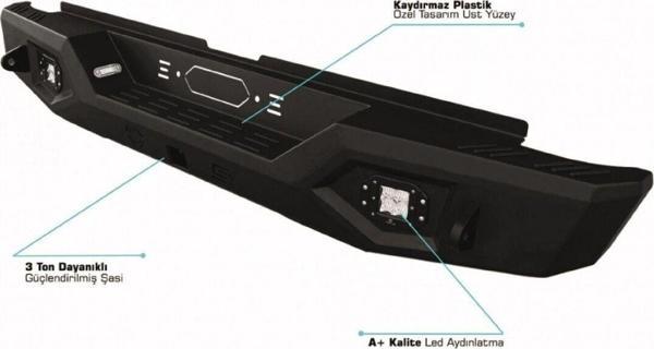 NS Nilser Auto Parts Isuzu D max Çelik Arka Tampon Off Road Ledli Tip 2012-2019 - Image 1