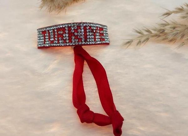 Hdmarketim Swarovski Taşlı Türkiye Yazılı Ayarlanabilir Bileklik - Image 1