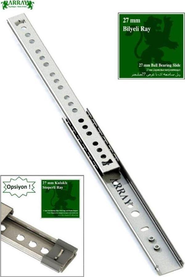 ARRAY TELESKOPİK ÇEKMECE RAYI 27 MM 342 MM ( SET ) - Image 1
