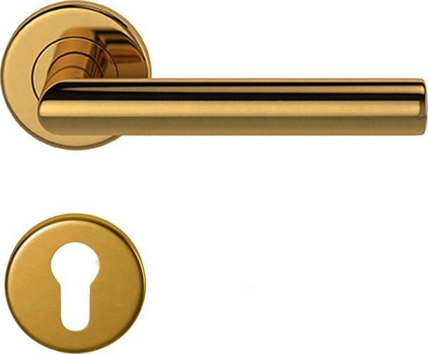 CONDI 101 PVD MAT ALTIN ROZETLI KAPI KOLU ROZETLİ YALE SAĞ (ADET) - Image 1
