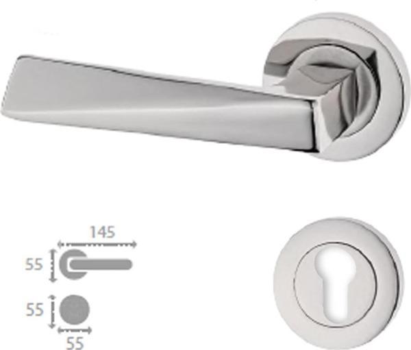 PİRAMİT ROZETLİ NİKEL SATEN YALE KAPI KOLU SOL - Image 1