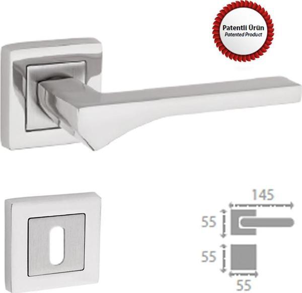 LOTUS NİKEL SATEN  KAPI KOLU KARE ROZETLİ ODA (TK) - Image 1