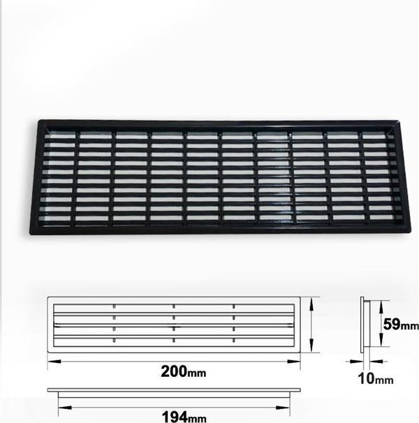 PLASTİK MENFEZ DİKDÖRTGEN SİYAH - Image 1