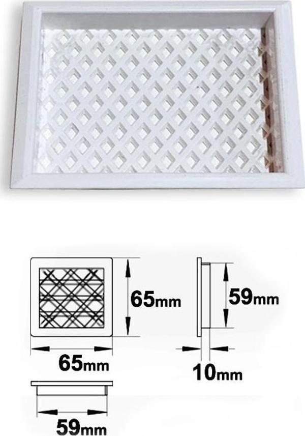 PLASTİK MENFEZ KARE BEYAZ - Image 1