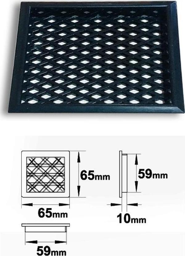 PLASTİK MENFEZ KARE SİYAH - Image 1