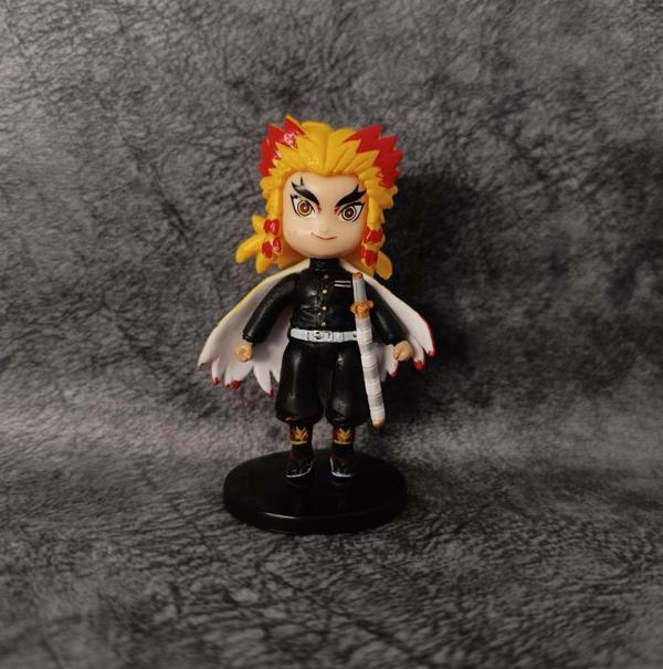 Anime Figür Demon Slayer Kyojuro Rengoku 9 cm Karakter Figür Oyuncak Biblo  - Image 1