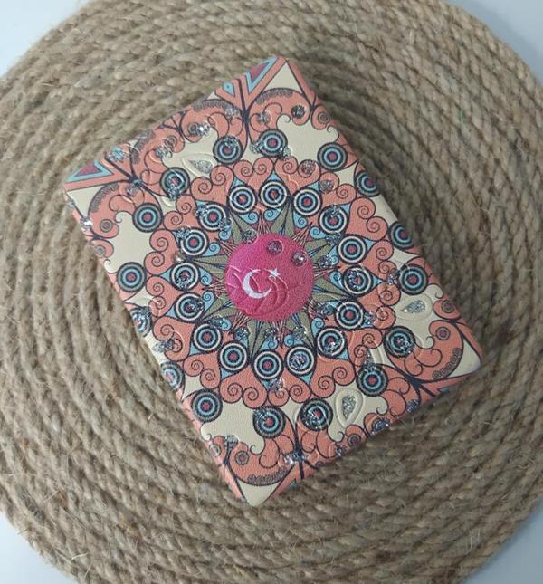 Ayna Cep Çanta Makyaj Aynası Büyüteç Desenli Dikdörtgen Ayna  - Image 1