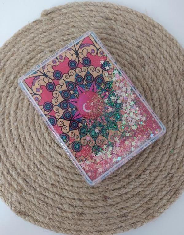 Ayna Cep Çanta Seyehat Aynası Sulu Pullu Makyaj Kozmetik Büyüteç Kompakt      - Image 1