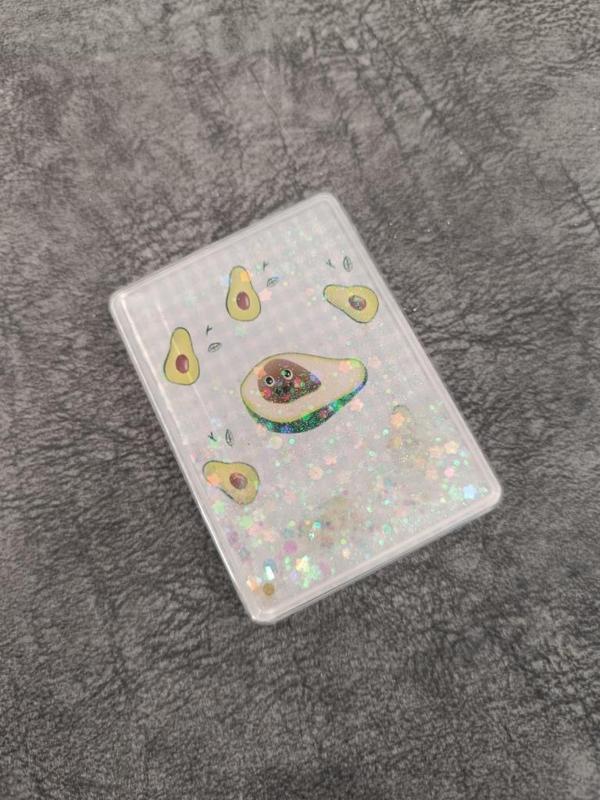 Cep Ayna Avokada Makyaj Çanta Seyahat Taşınabilir Ayna Simli Sulu Kozmetik   - Image 1