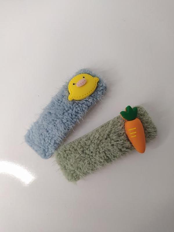 Civ Civ Ve Havuç Renkli Tokalar Sevimli Kız Çocuk Saç Aksesuarları  - Image 1