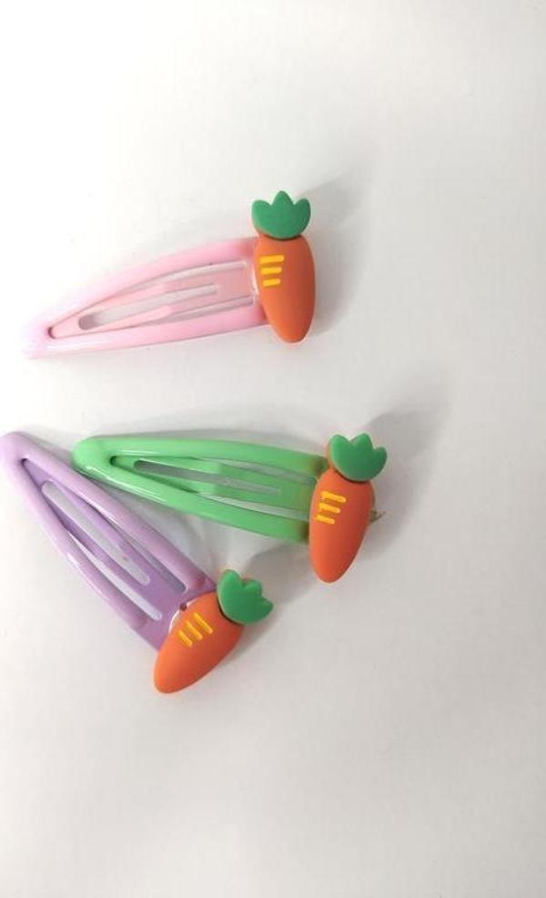 Havuç Renkli Meyveli Çıt Çıt Toka Saç Aksesuar - Image 1