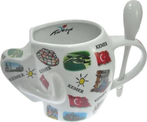Hdmarketim Antalya Kemer Temalı El Figürlü Seramik Kupa 5916 - Image 1