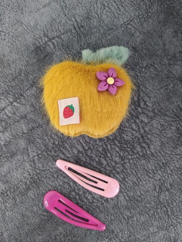 Elma Meyveli Renkli Peluş Çıt Çıt Toka 11425 - Image 1