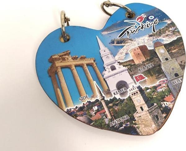 Kalpli Anı Hatıra Günlük SevgiliDefteri Sert Kapaklı Sarı Yapraklı Antalya Görselli 30 yaprak  - Image 1