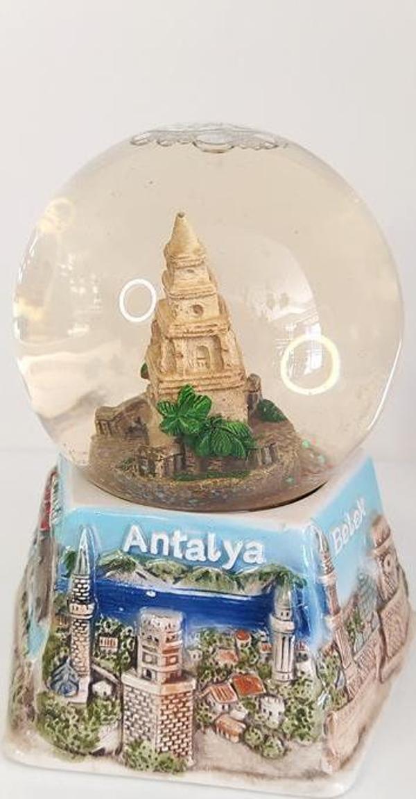 Kar Küresi Antalya Görselli Seramik Biblo Ev Ofis Dekor Obje  - Image 1