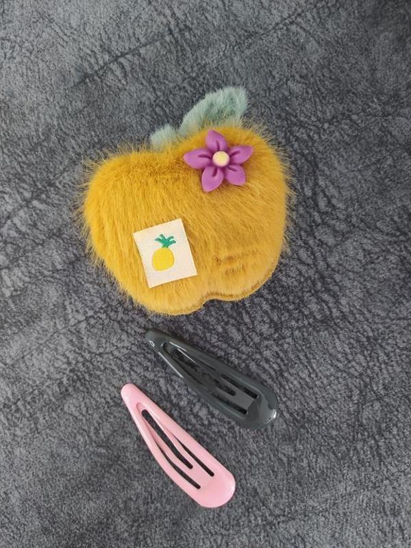 Elma Meyveli Renkli Peluş Çıt Çıt Toka 11433 - Image 1