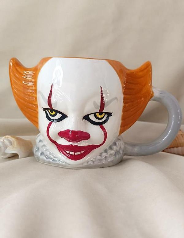 Kupa Kahve Fincanı Pennywise Palyaço 3D Tasarım Bardak 480 ml Su Bardağı   - Image 1